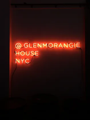 Neon sign reading @Glenmorangie House NYC